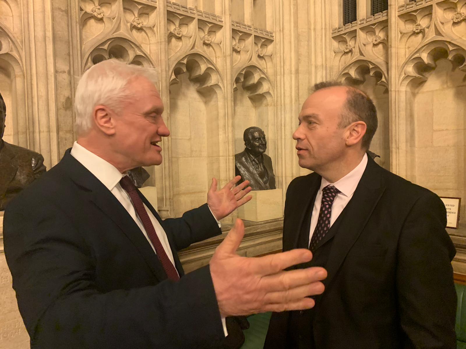 Graham lobbying Chris Heaton-Harris, Rail Minister.