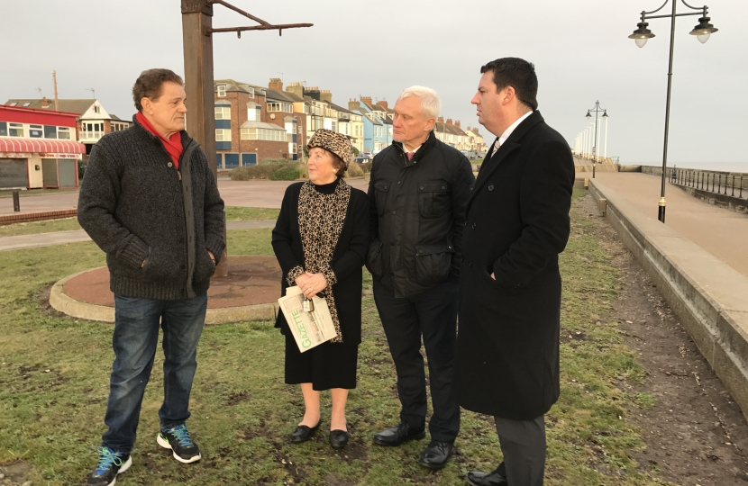 Andrew Percy and Barbara Jefferson meeting Hornsea residents.