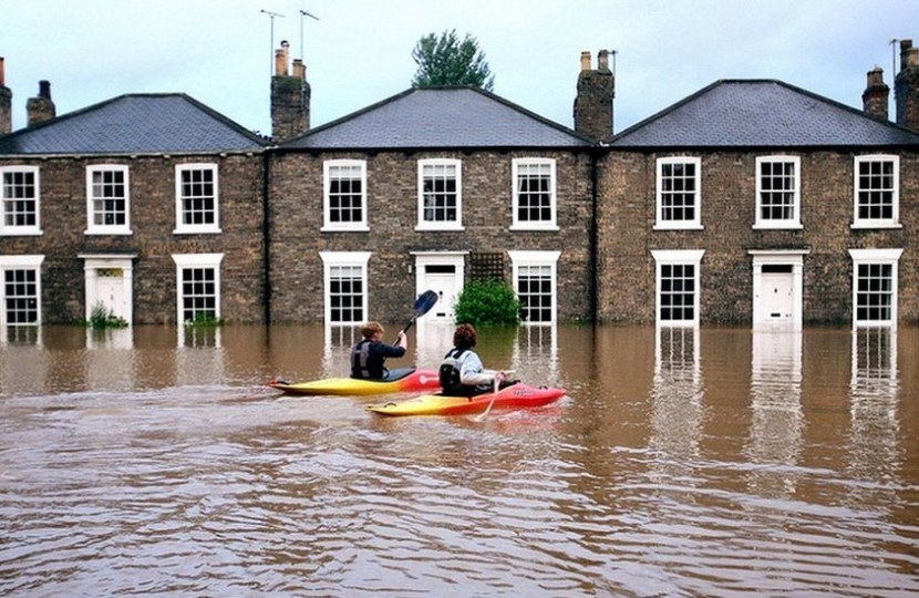 People Canoeing in Beverley during 2007 flood.