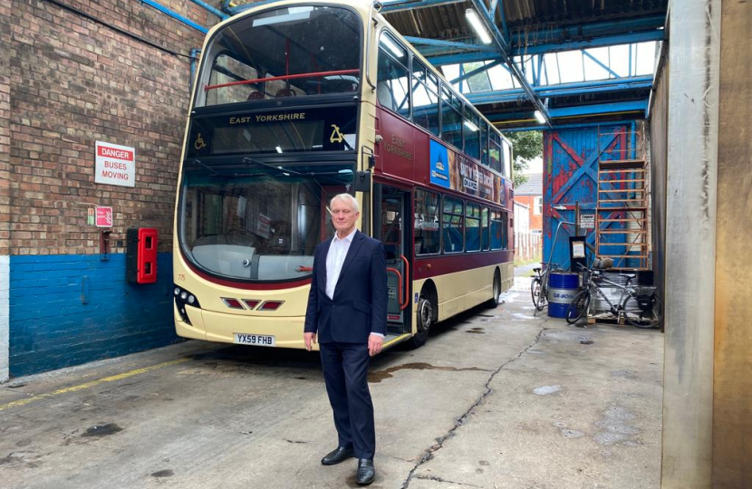 Graham Stuart MP at Withernsea Bus Depot