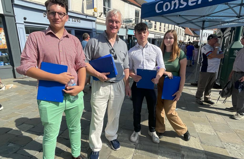 Arthur Dolton, Graham Stuart MP, Sam Carter and Darcy Hall