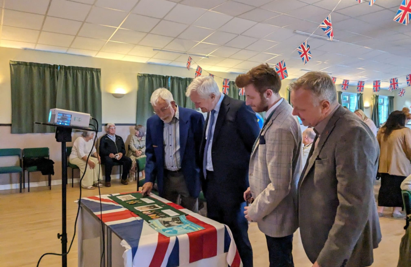 Cllr Phil Bown, Harry Bulmer (Vice Chair of Woodmansey Parish Council) and Graham Stuart at the Woodmansey D-Day Beacon Lighting Event