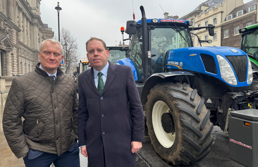 Graham Stuart MP and Charlie Dewhirst MP Farmer Protest Westminster