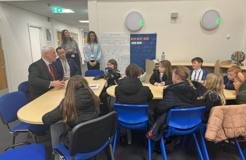 Graham Stuart MP speaking to Keyingham Primary School Councillors