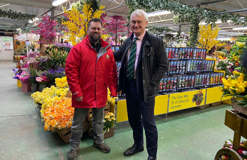 Graham Stuart MP with Steve Johnson at Sandhill Garden Centre