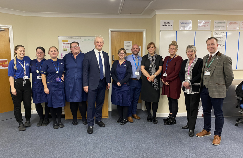 Graham Stuart with Councillor Lyn Healing, Councillor Sean McMaster and NHS staff at Withernsea Community Hospital