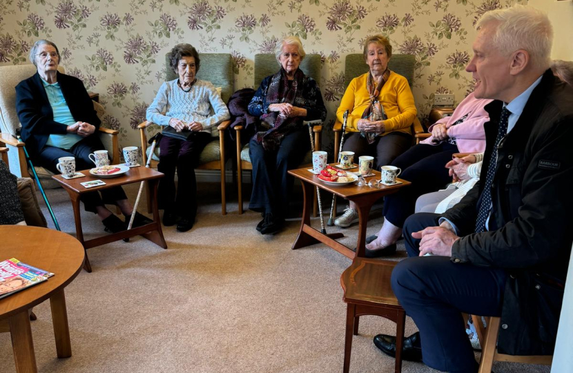 Graham speaking to residents at St Ellen's Court