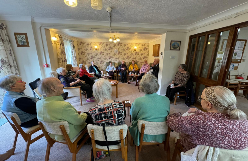 Graham talking to residents at St Ellen's Court