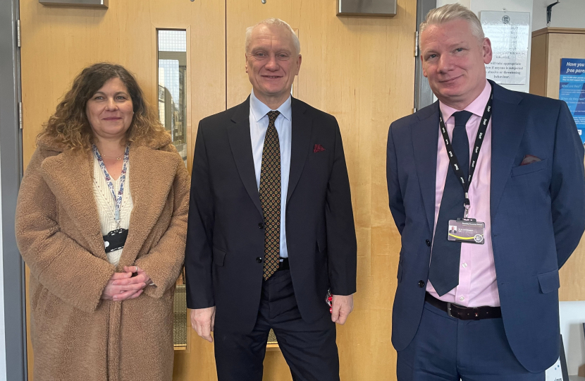 Kathryn Richardson, Graham Stuart MP and Gavin Chappell at Beverley 6th Form