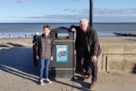 Graham with Jay Norris on Hornsea beach front.