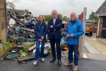 Cllr Sue Steel, Graham Stuart MP and Cllr John Dennis at Thorneycroft Road