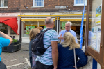 Graham Stuart MP speaking to residents in Hedon