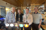Graham Stuart MP with Cllr Sean McMaster and David and Adrian at Crown and Anchor in Kilnsea