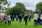 Graham Stuart MP with residents, councillors and the police on St Nicholas’ Green in Beverley 19th May 2023