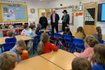 Graham speaking to pupils at Riston Primary School