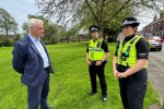 Graham Stuart with Inspector Matt Wilson and Sergeant Sophie Wilson