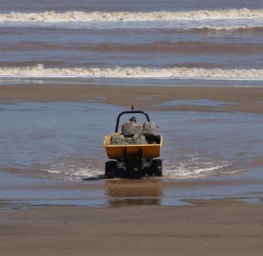Sea defence works on Withernsea beach