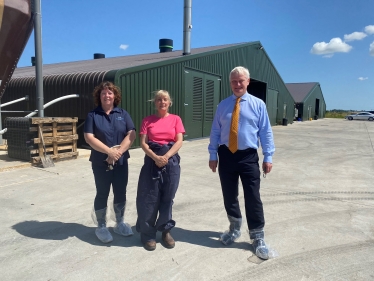 Graham with Claire Wright (Financial Director) & Mel Jackson (Farms Supervisor)