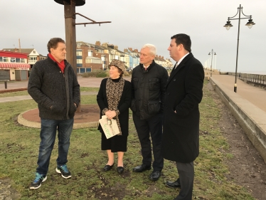 Andrew Percy and Barbara Jefferson meeting Hornsea residents.