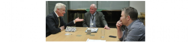 Graham with Nigel Leighton and Andy Mclachlan discussing flooding