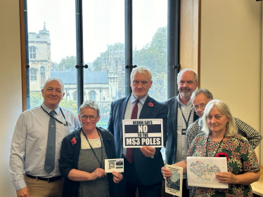 Graham with campaigners in Parliament