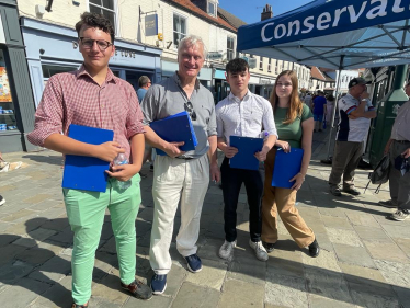 Arthur Dolton, Graham Stuart MP, Sam Carter and Darcy Hall