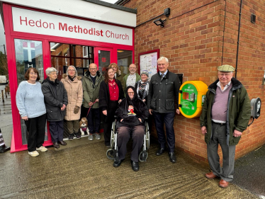 Graham Stuart MP with volunteers at Hedon Methodist Church