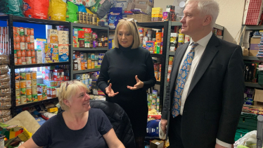 Helen Rawdon MBE, Jo Ramsay and Graham Stuart MP at Cherry Tree Centre