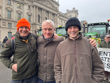 Tudor Williams, Graham Stuart MP and Owen Williams at Farmer Protest.jpeg